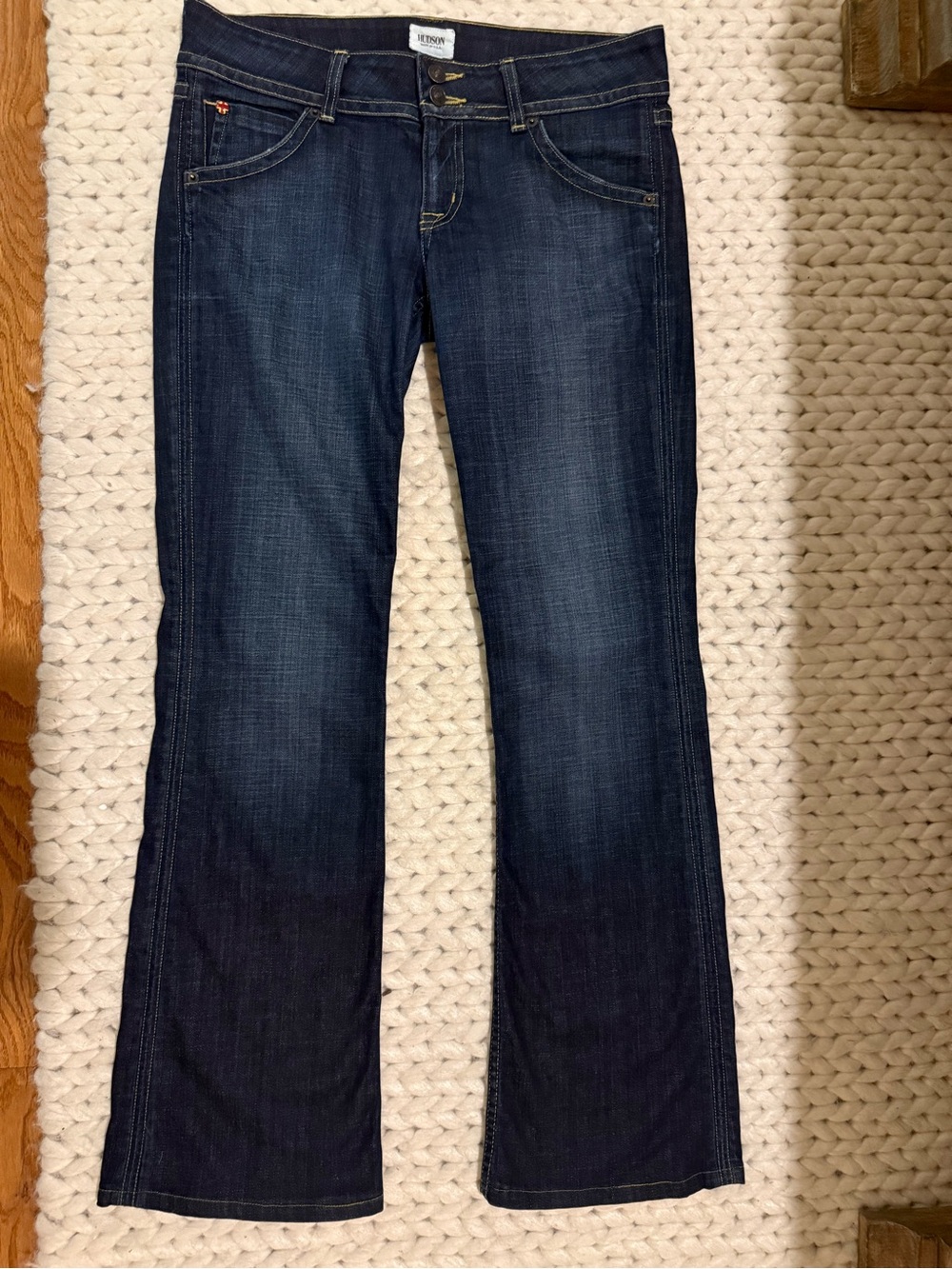 HUDSON Signature Bootcut Jeans 28 Made USA Dark Indigo Style 107906